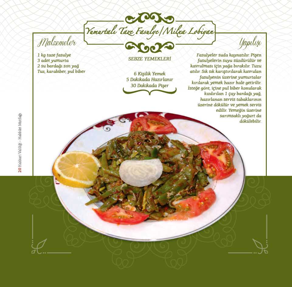 yumurtalı taze fasulye görsel sahibi hakkari mutfağı