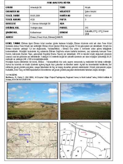 FENE (ELMACI) HÖYÜK