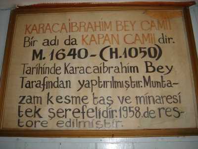 Kırklareli Kapan Camii (M. 1640)