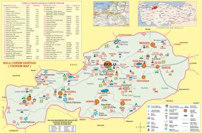 Bolu turistik haritası.