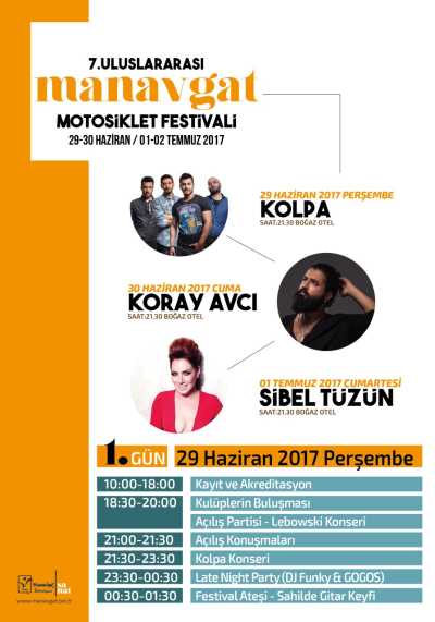7. Uluslararası Manavgat Motosiklet Festival Programı 1. Gün, Manavgat, Antalya